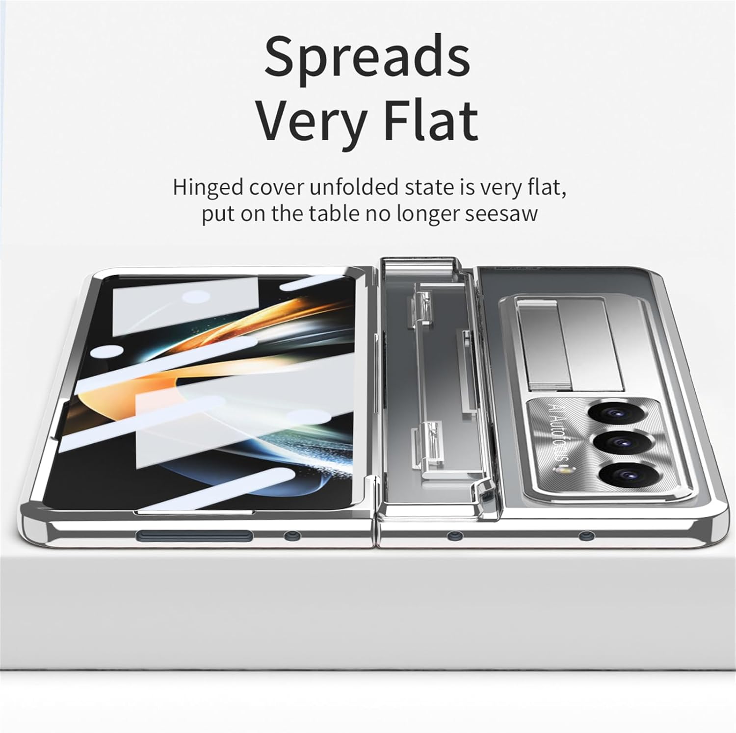 Funda para Galaxy Z Fold 5, carcasa chapada de una pieza con soporte y protector de pantalla, compatible con Samsung Galaxy Z Fold 5 5G 2023