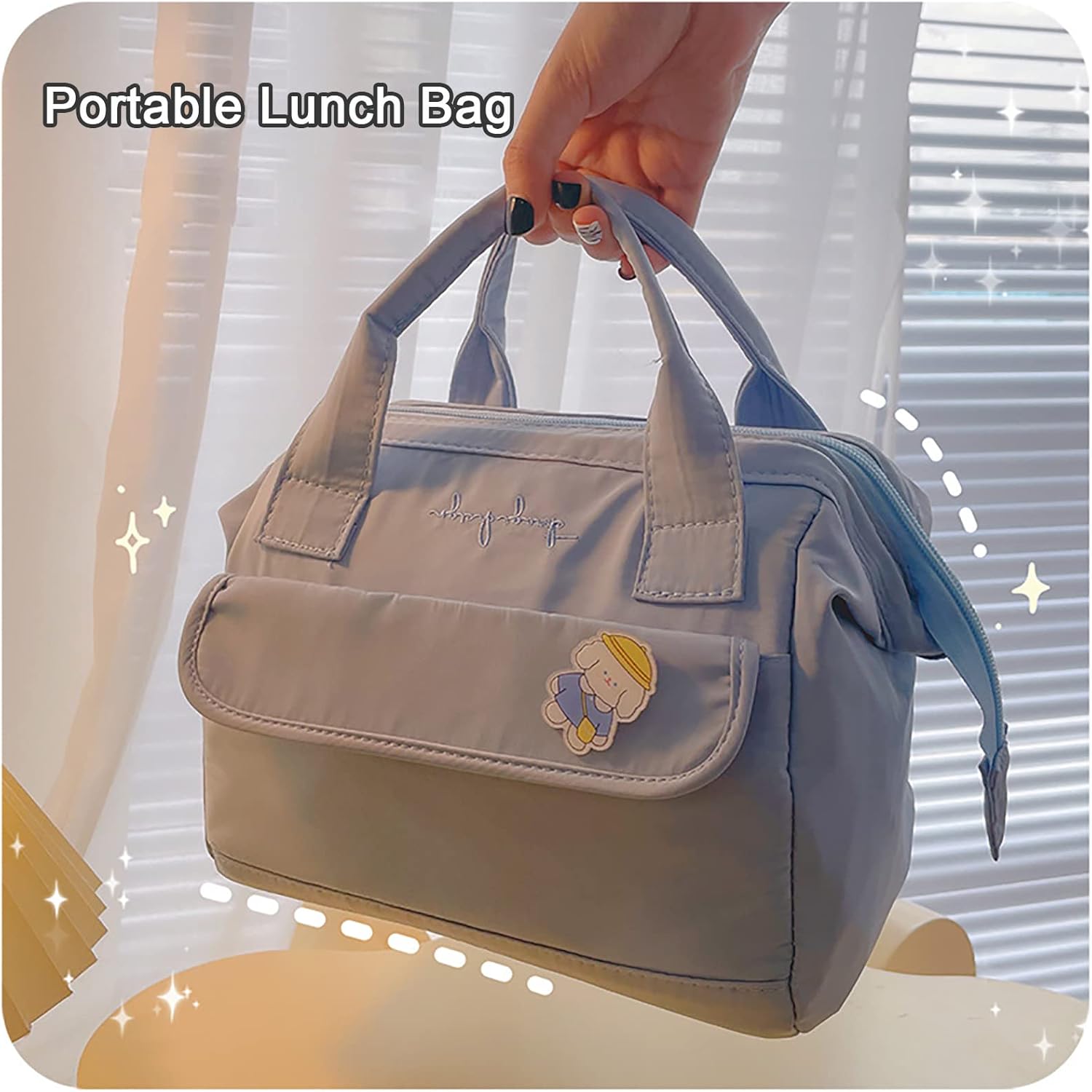 Bolsa de picnic grande, bolsa aislada para calor o frío, bolsa de mano reutilizable, bolsa térmica y fresca