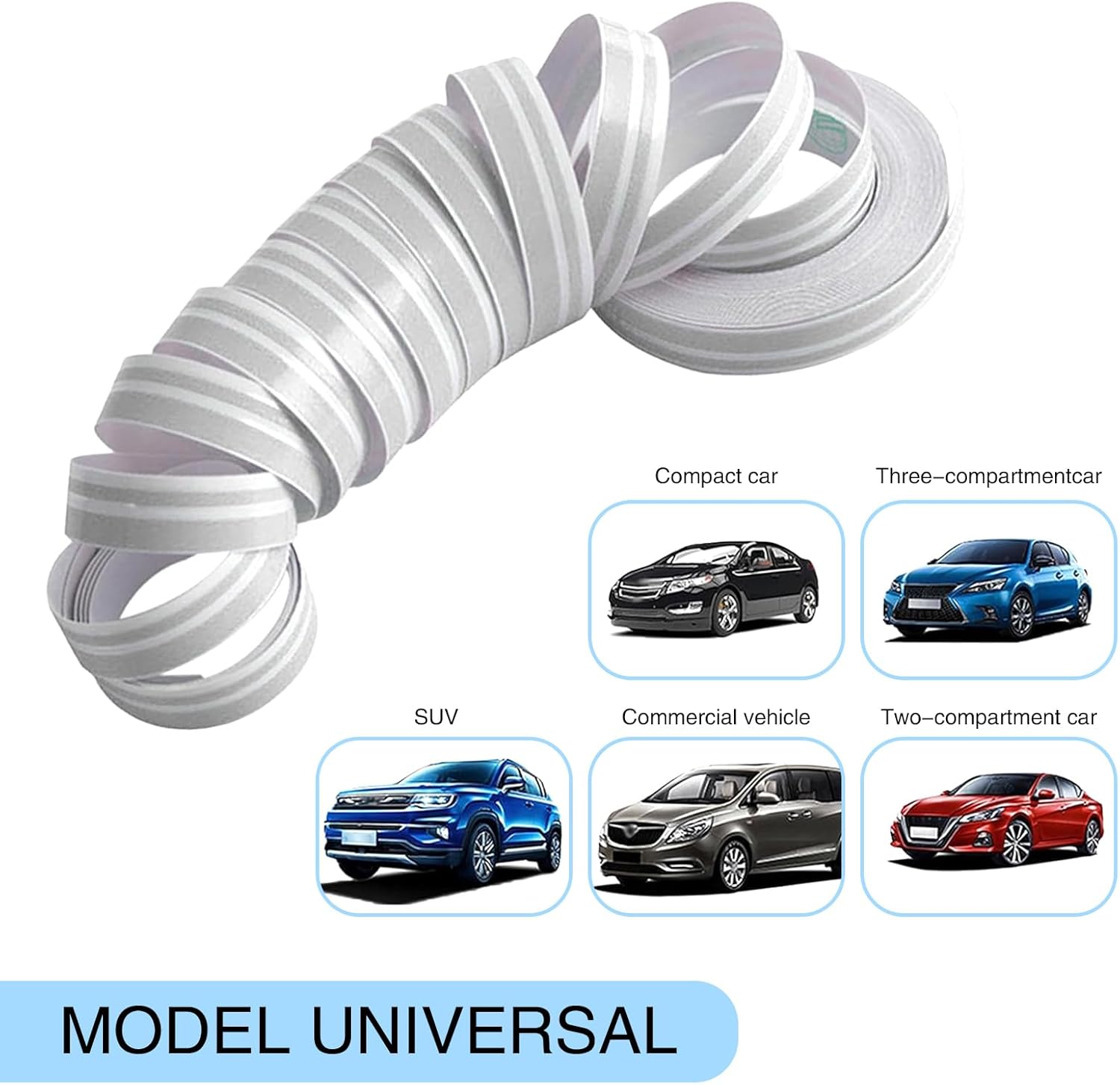 Paquete de 2 calcomanías para la cintura del automóvil, 32.1 pies x 0.4 pulgadas, accesorios decorativos exteriores del automóvil, universales para