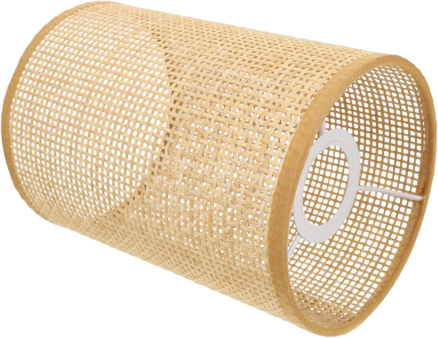 DOITOOL 2 piezas de pantalla de lámpara de ratán de repuesto E27E14 pantalla de lámpara de araña tejida natural cilindro cubierta de lámpara de mesa