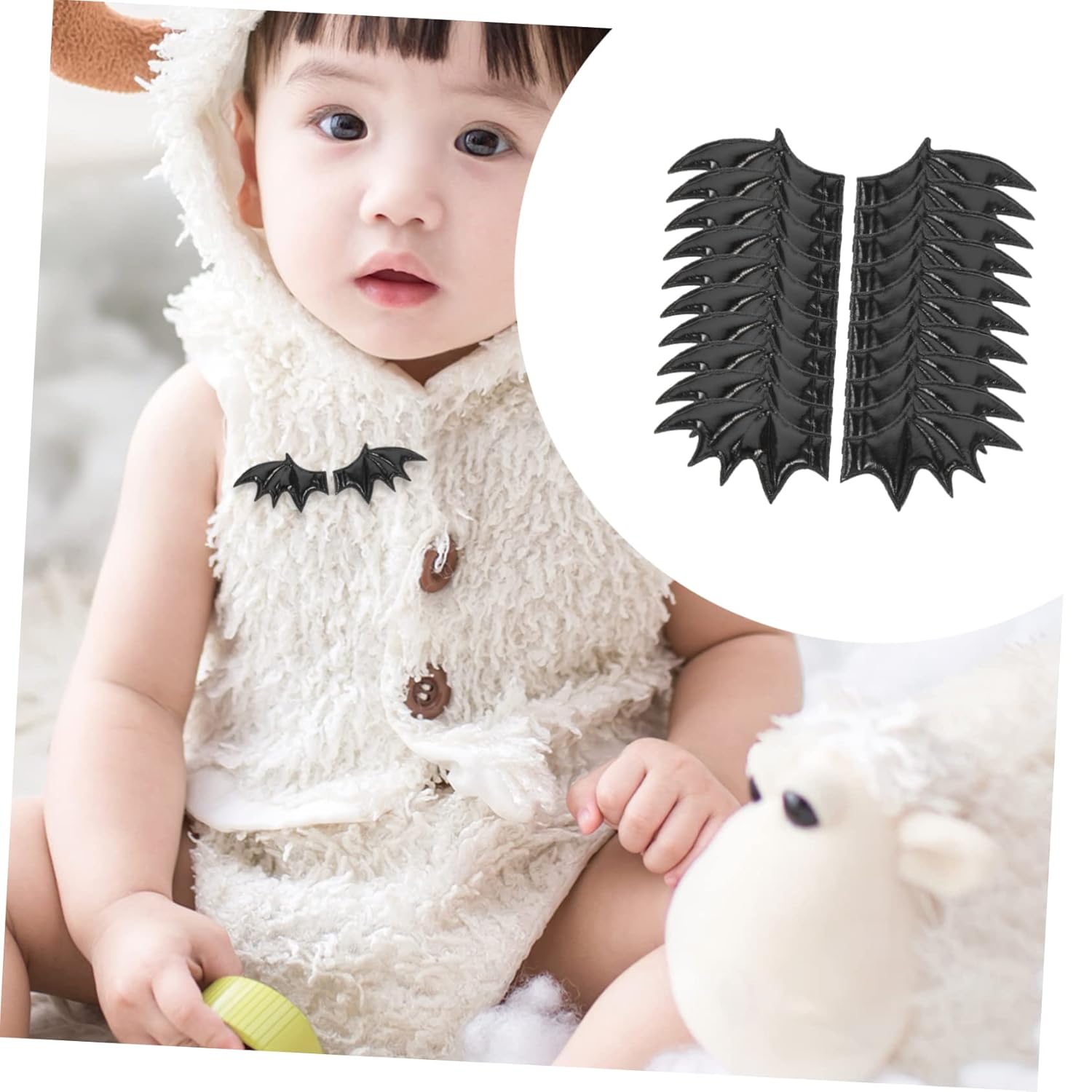 BESTOYARD 250 Pcs Devil Wings Pretend Play Dress up Decorative Evil Wings Angel Wings Ornaments Angel Wings for Crafts Mini Demon Wings Evil Wings