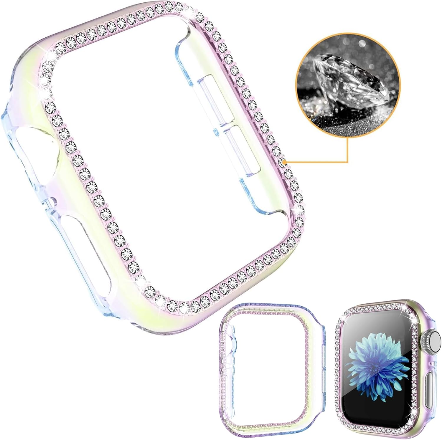 Correa para Apple Watch Band de 1.929 in, 1.772 in, 1.732 in, 1.654 in, 1.614 in, 1.575 in, 1.496 in, colorida correa de reloj de resina