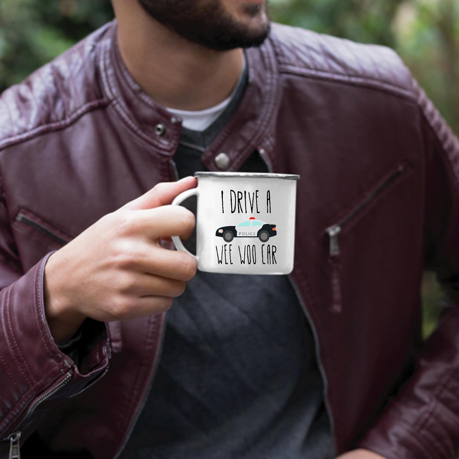 Police Officer Gift Funny Mug Perfect Grad Gift for Cops 12oz Enamel Silver Mug