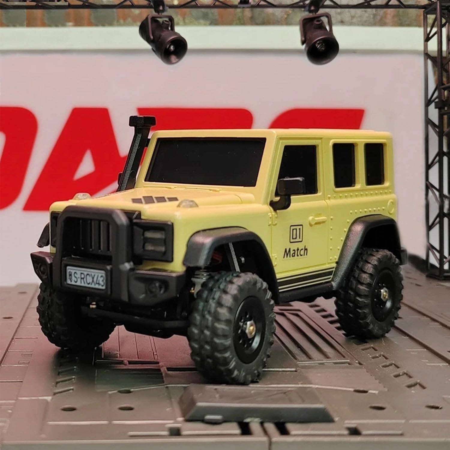 captainrc LDARC RC Crawler 143 RTR Mini 4WD RC Rock Truck 2.4Ghz Hobby Grade RC Car Model Mini RC Buggy, viene con un cuerpo blanco DIY (amarillo