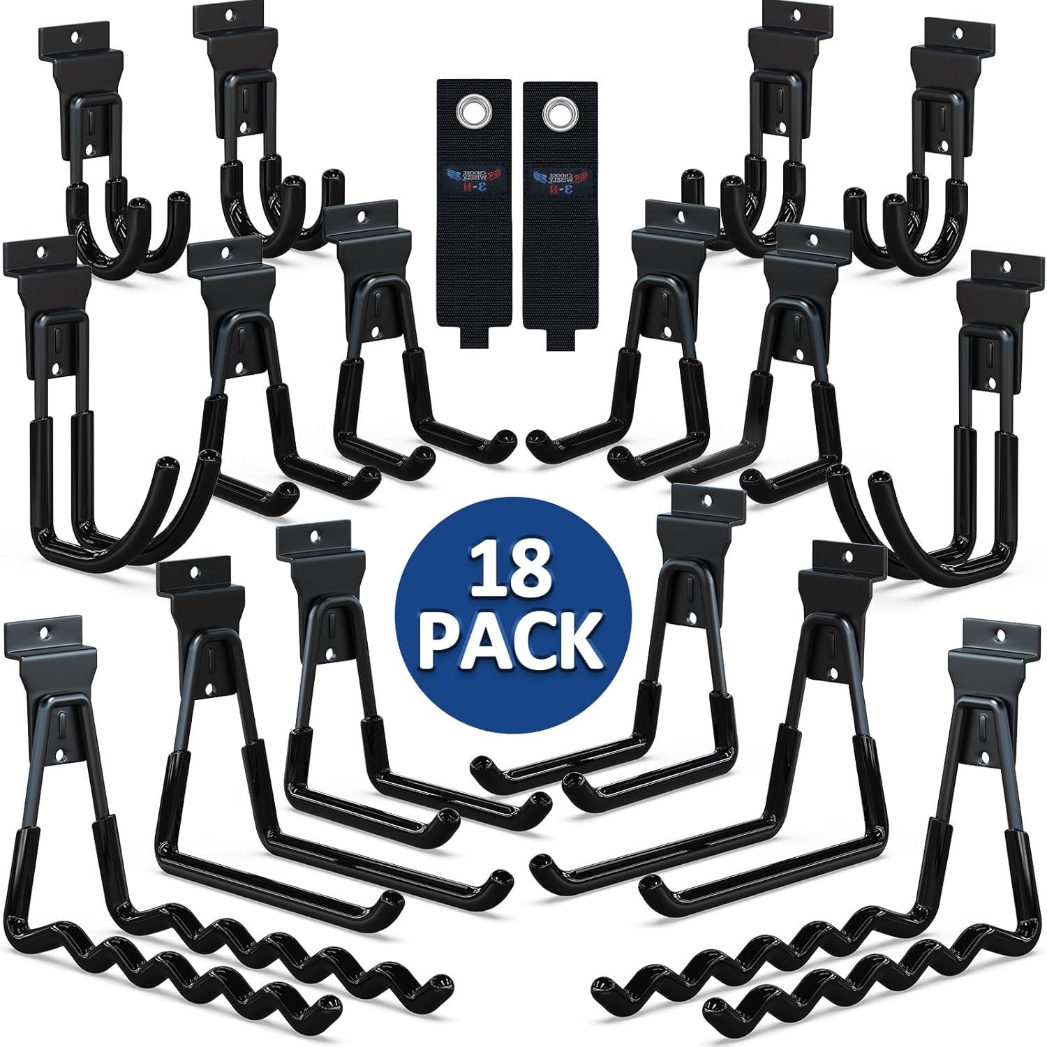 3-H Accesorios Slatwall, ganchos y perchas Slatwall de varios tamaños, ganchos colgantes de pared de listones resistentes para garaje, accesorios