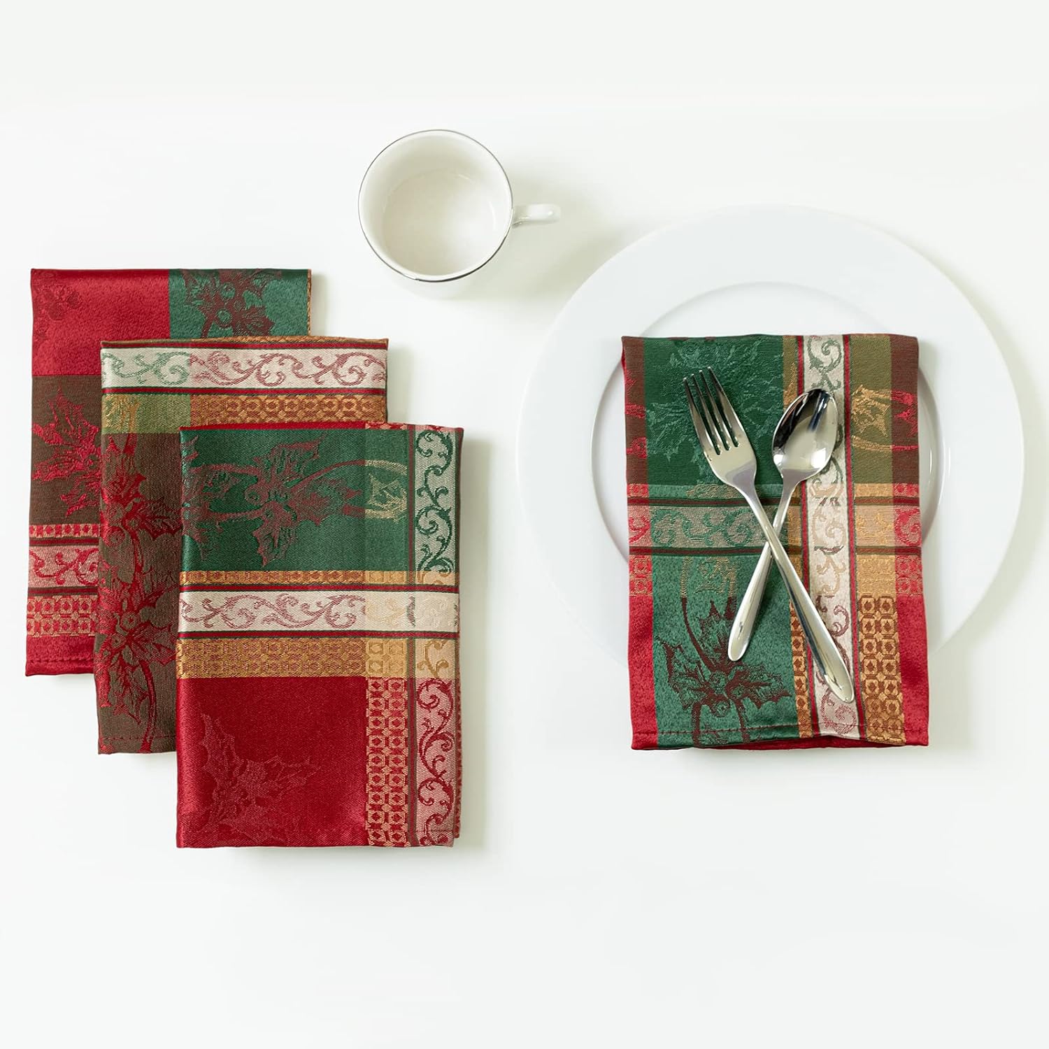 Benson Mills Mantel de tela impresa The Halls de 60 x 104 pulgadas