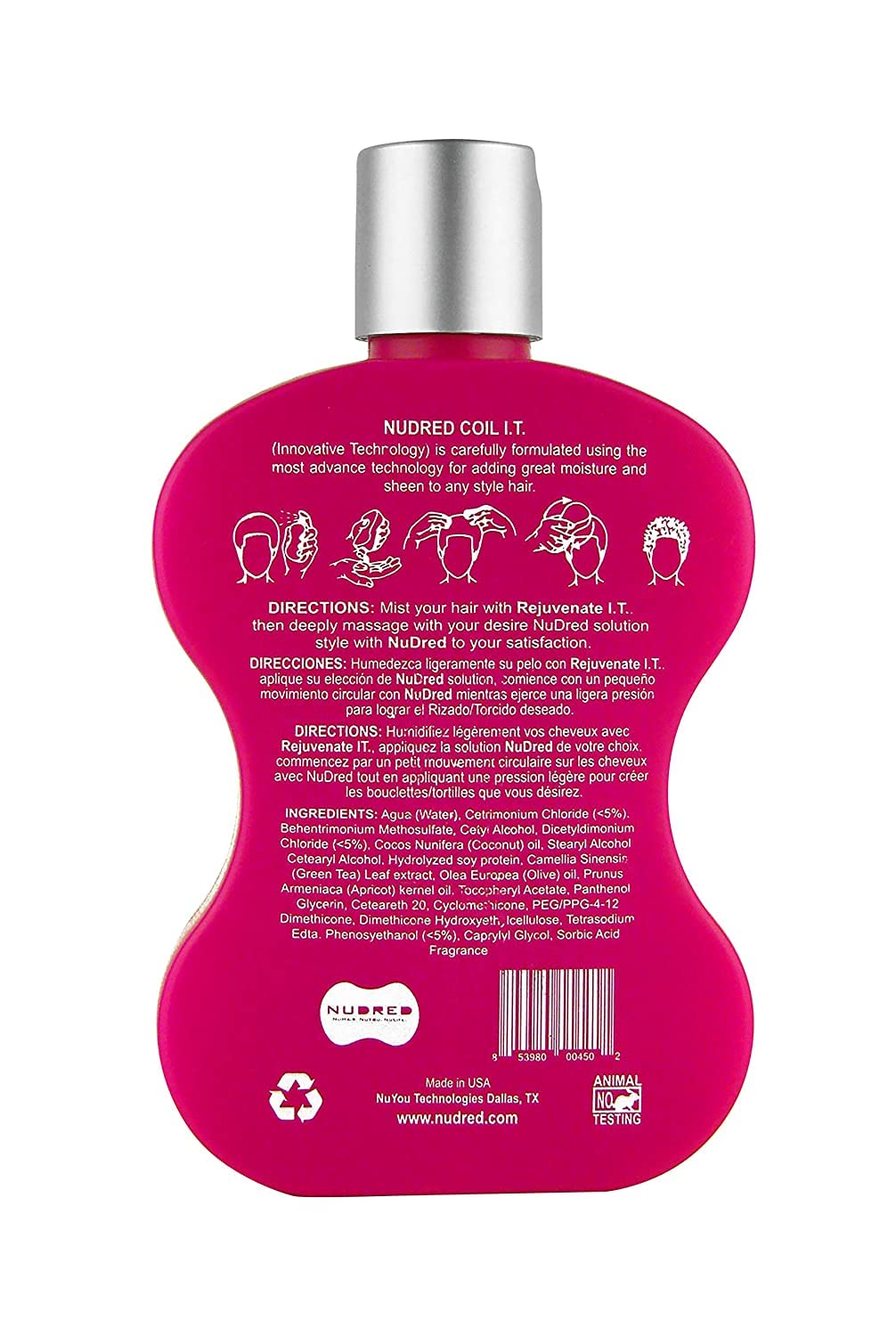 Coil I.T. Formula – Para hombres y mujeres, para peinar el cabello rizado, definir, peinar, acondicionar la cabeza, giros y ajuste, rebote y