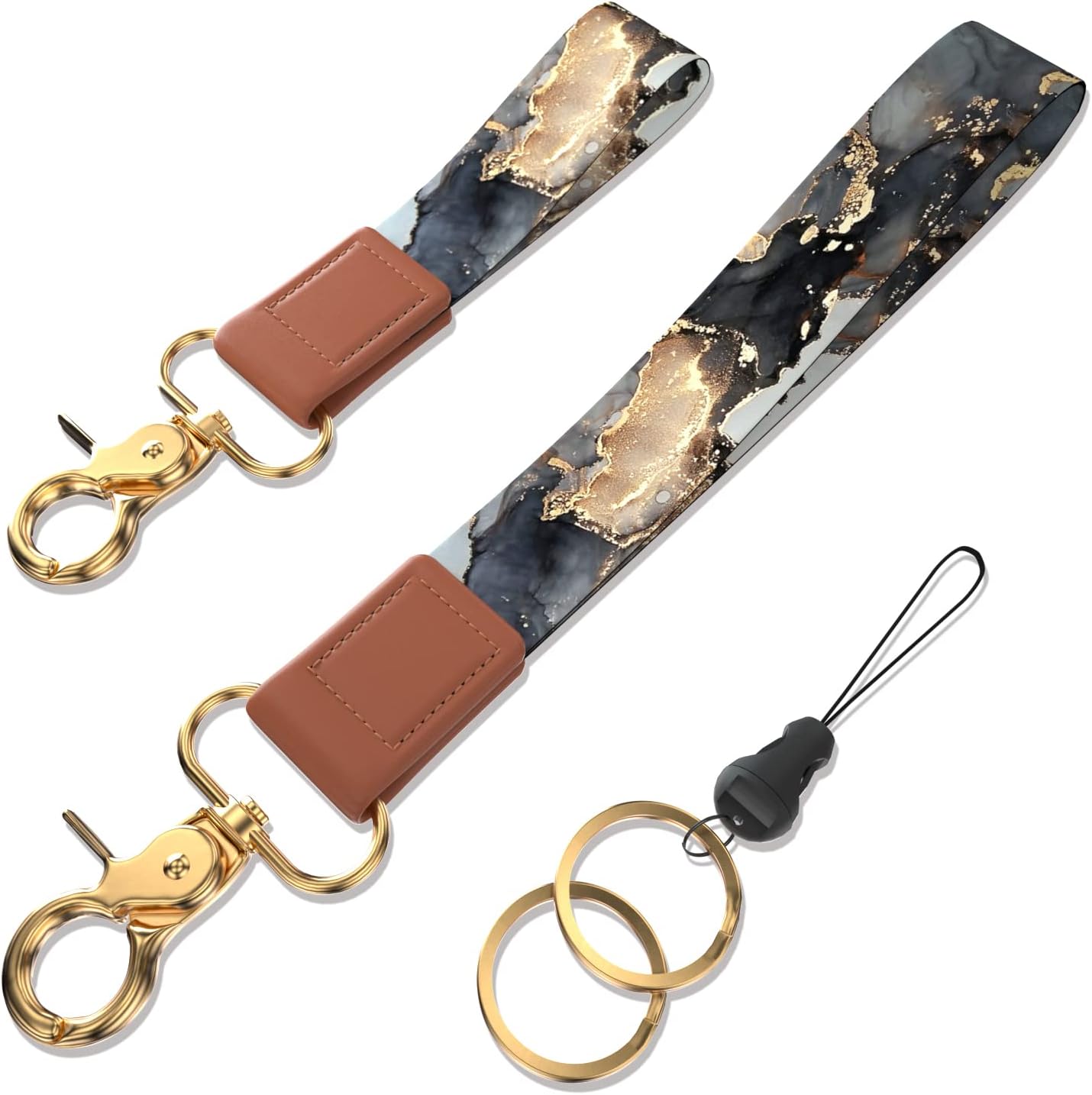 Handlein Cordón de muñeca para llaves. Llavero largo y mini para pulsera. Llavero de correa de muñeca para llaves de coche para mujeres y hombres