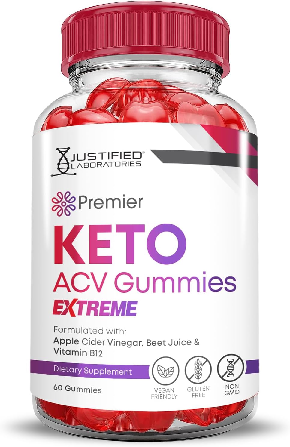 Paquete de 2 gomitas Premier Keto ACV Extreme de 2000 mg Premier Keto Gummies Vinagre de sidra de manzana formulado con jugo de granada remolacha en
