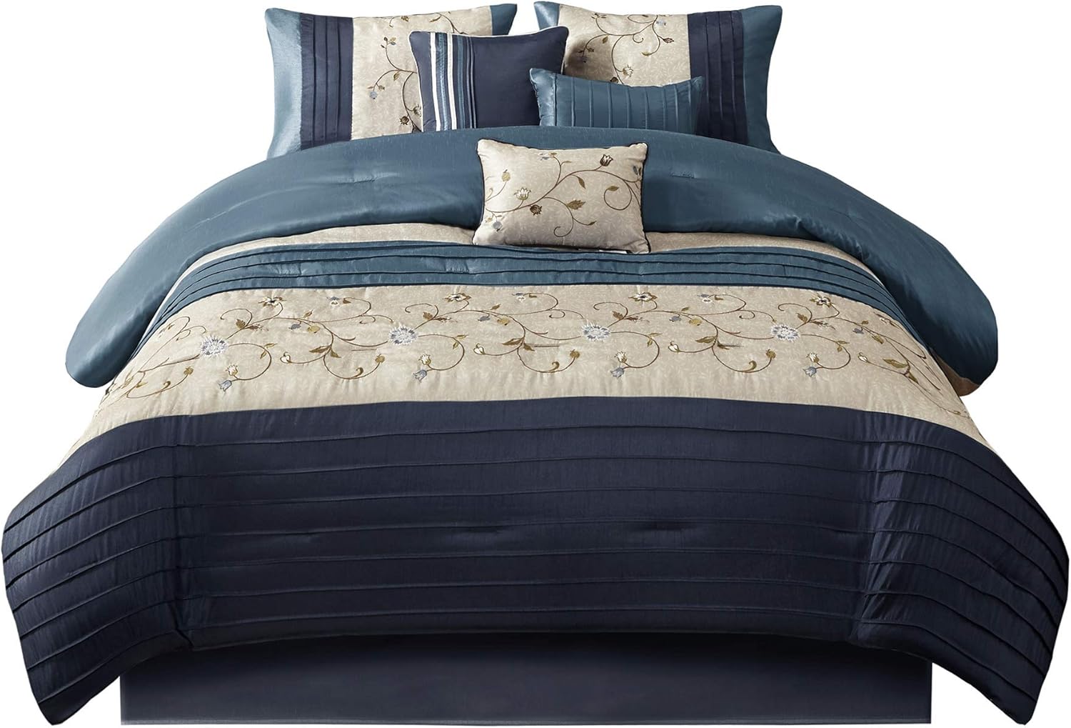 Juego Madison Park All Season, falda de cama a juego, almohadas decorativas