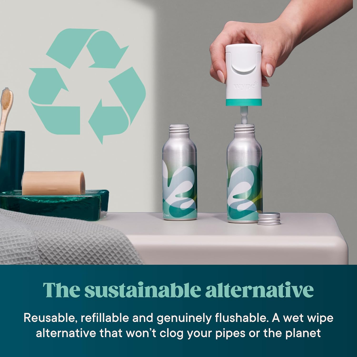 Wype Gel de papel higiénico para toallitas húmedas sostenibles y desechables kit de inicio y mini de viaje – Esenciales para vacaciones