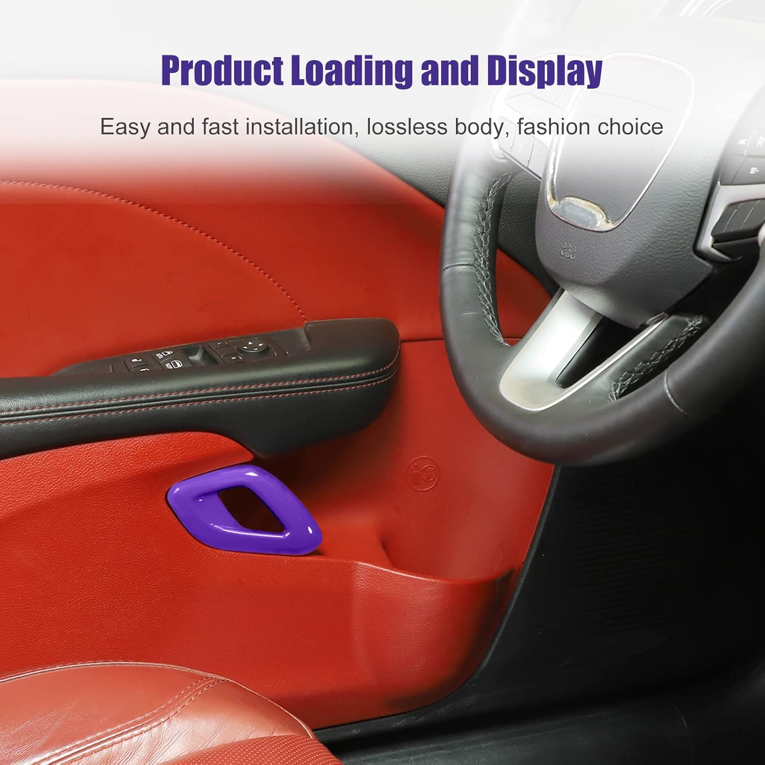 Voodonala Para Dodge Challenger 2015-2023 – Cubierta interior de la manija de la puerta del auto, accesorios para Dodge Challenger 2015-2023