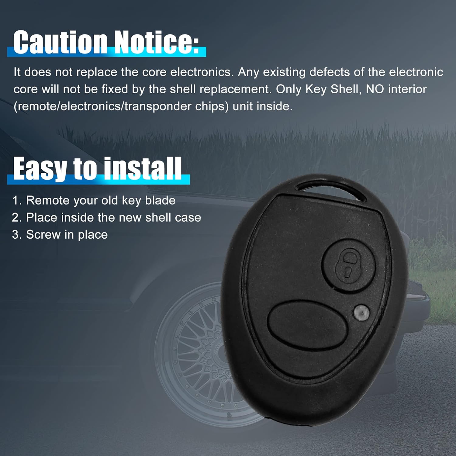 X AUTOHAUX 2 llaves de 2 botones sin llave para control remoto Land Rover Discovery reemplazo N5FVALTX3