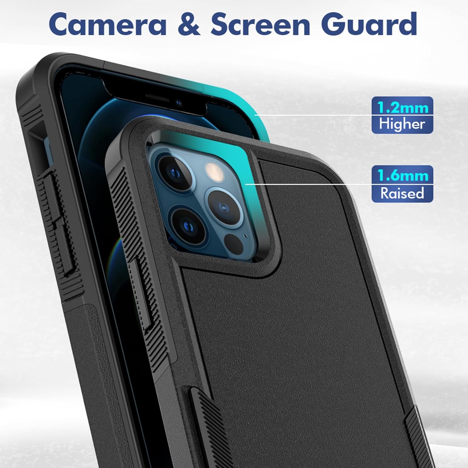Funda para iPhone 12  iPhone 12 PRO funda protectora de doble capa resistente para teléfono celular, a prueba de golpes, resistente, con protector