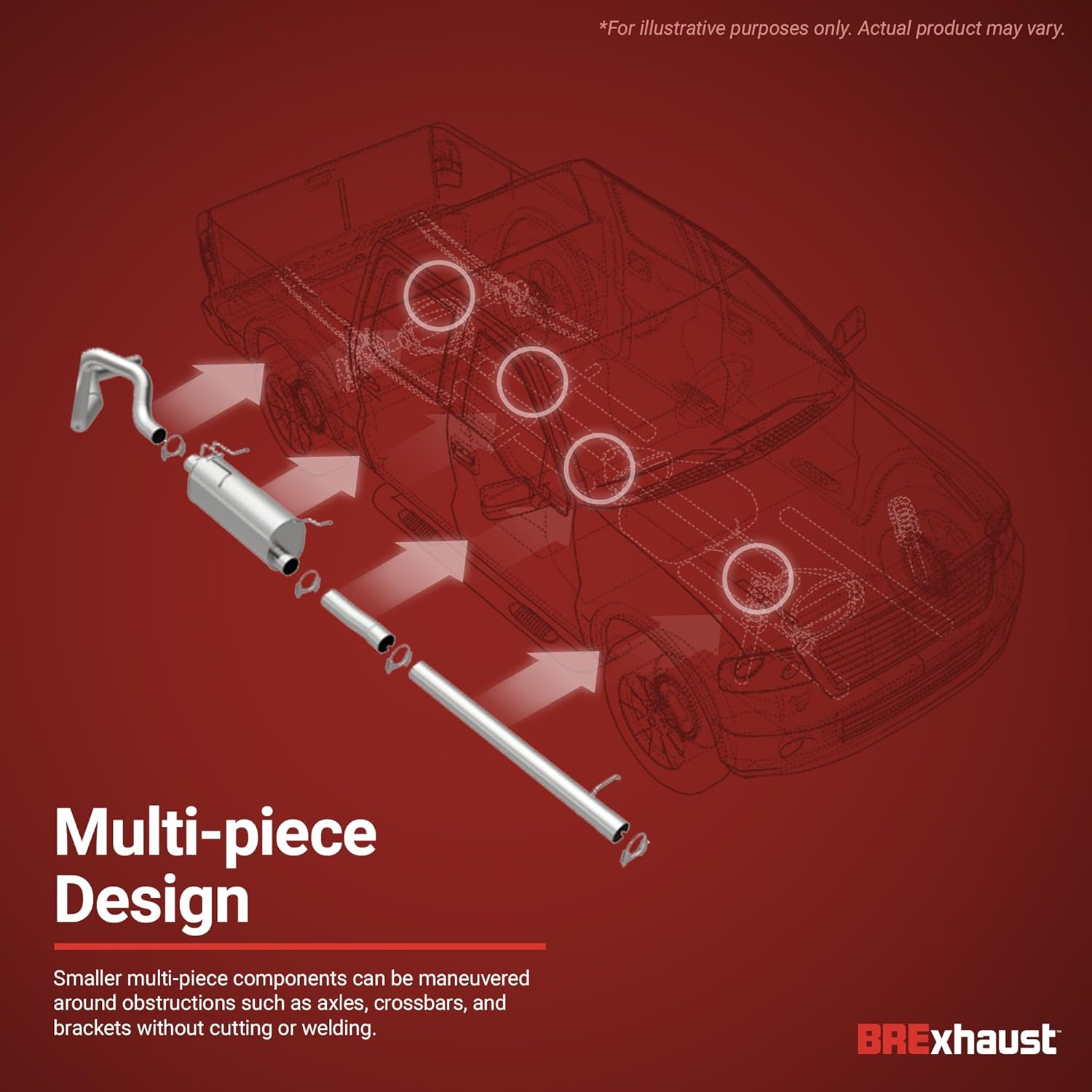 Sistema de escape de repuesto de ajuste directo 106-0558 Para Subaru Impreza 2.0L 2012-2016