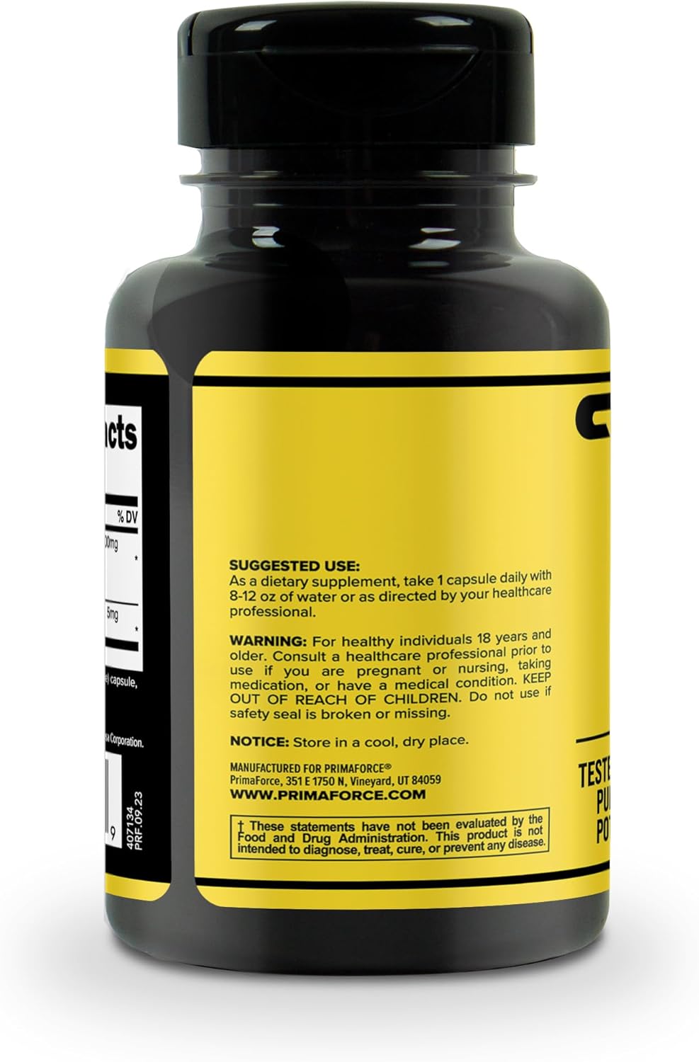 Primaforce KSM-66 Extracto de raíz de Ashwagandha (600 mg)  60 cápsulas vegetales  Withanólidos de alta potencia al 5% con BioPerine
