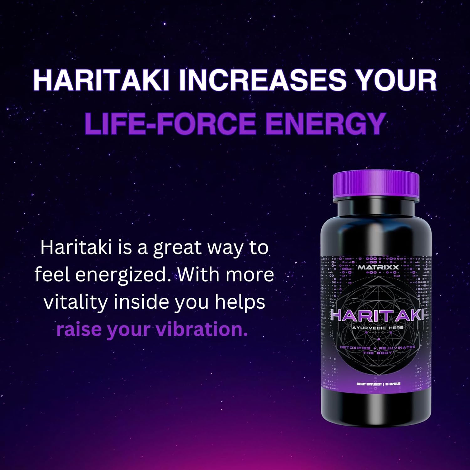 Matrixx Cápsulas Haritaki orgánicas  1000 mg Terminalia Chebula Powder  Apoya la desintoxicación y rejuvenecimiento, limpieza interna,