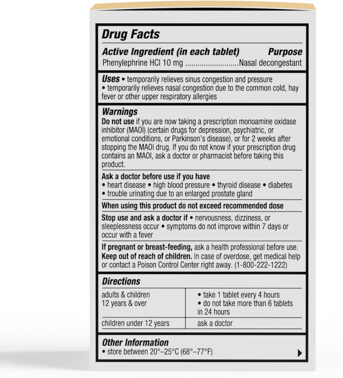 Descongestionante nasal en tarro de vidrio ecológico sin somnolencia  10 mg de fenilefrina HCl 40 tabletas (kit de inicio)