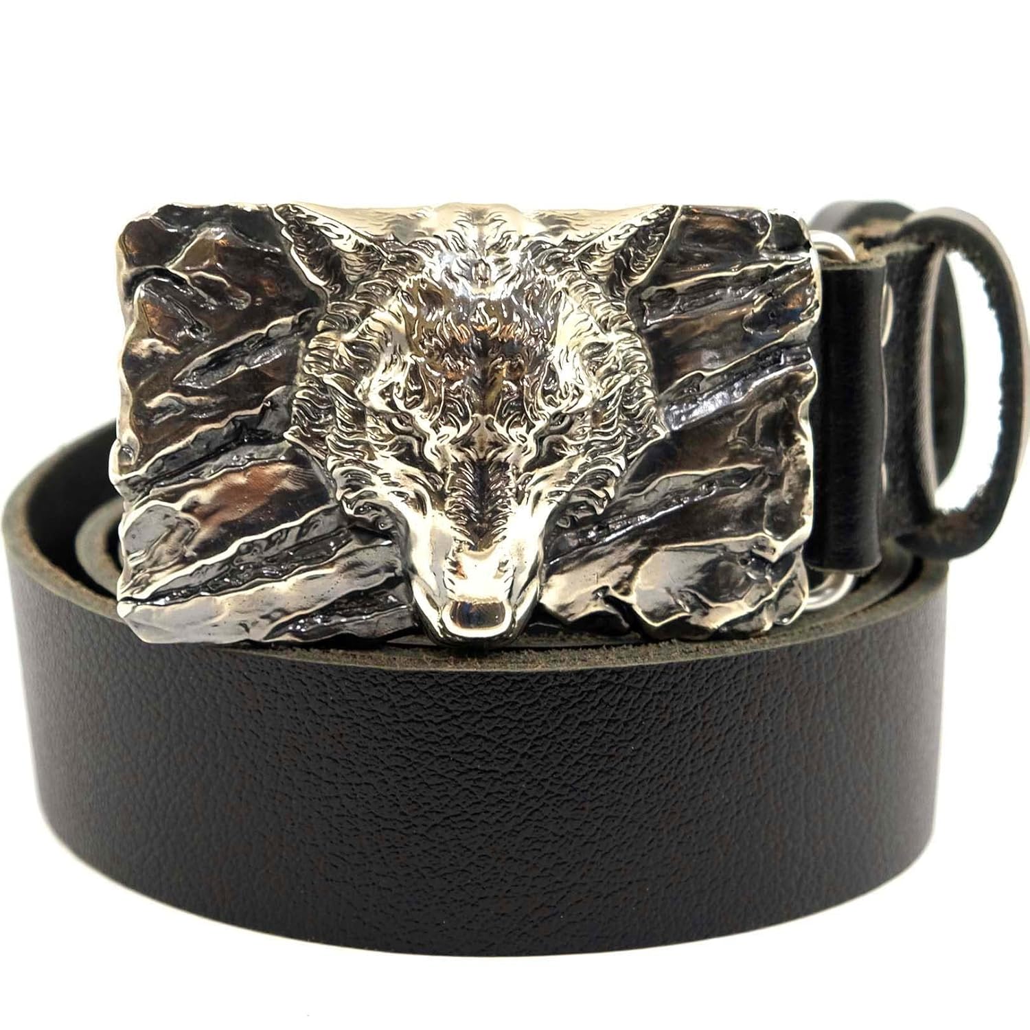 Belt buckle Fenrir Wolf, Handmade Old Norse Scandinavian viking mithology werewolf solid German silver belt buckle