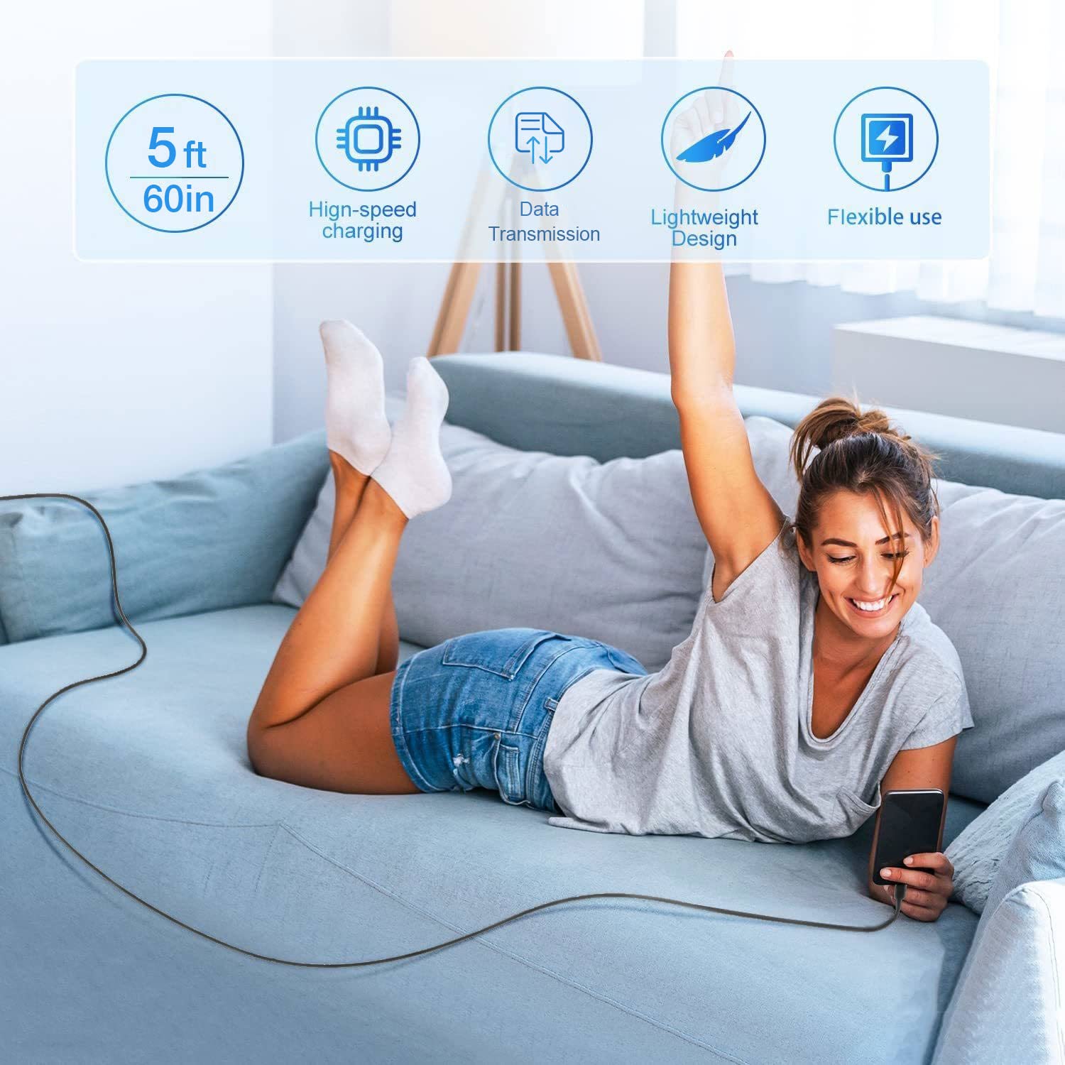 Cable de carga USB C para Samsung Galaxy A14 5G, A23, A13, A54, A34, A03S, A04e, A04s, A04, A80, A70, A71, A60, A50, A40, A30, A20e, A20, A8, A8s,
