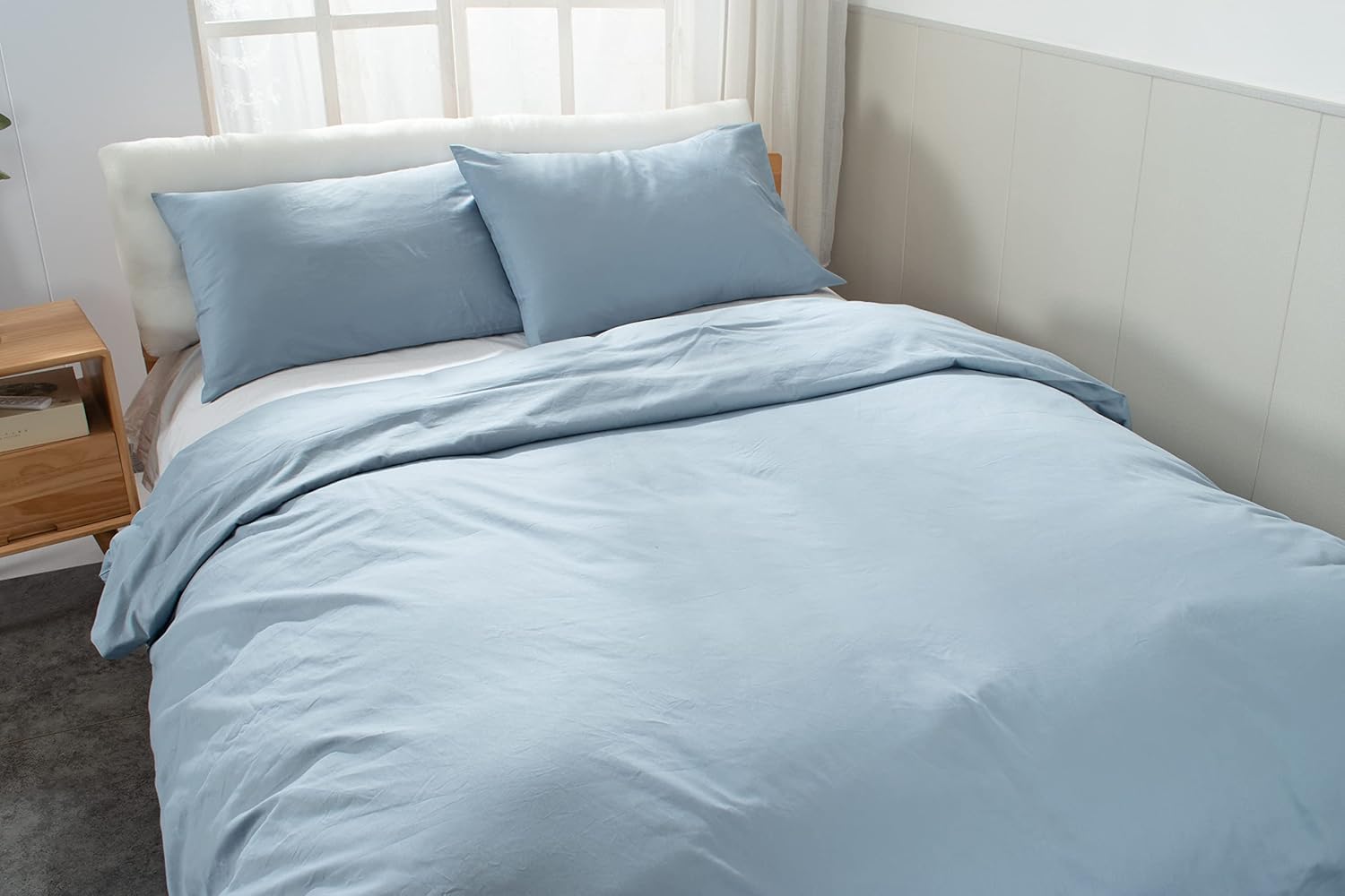 Bedding Duvet Cover Set 100% Cotton Queen Size Breathable Durable Soft Comfy 3 PCS Comforter Cover Set with 1 Duvet Cover(90″x90″) and 2 Pillow
