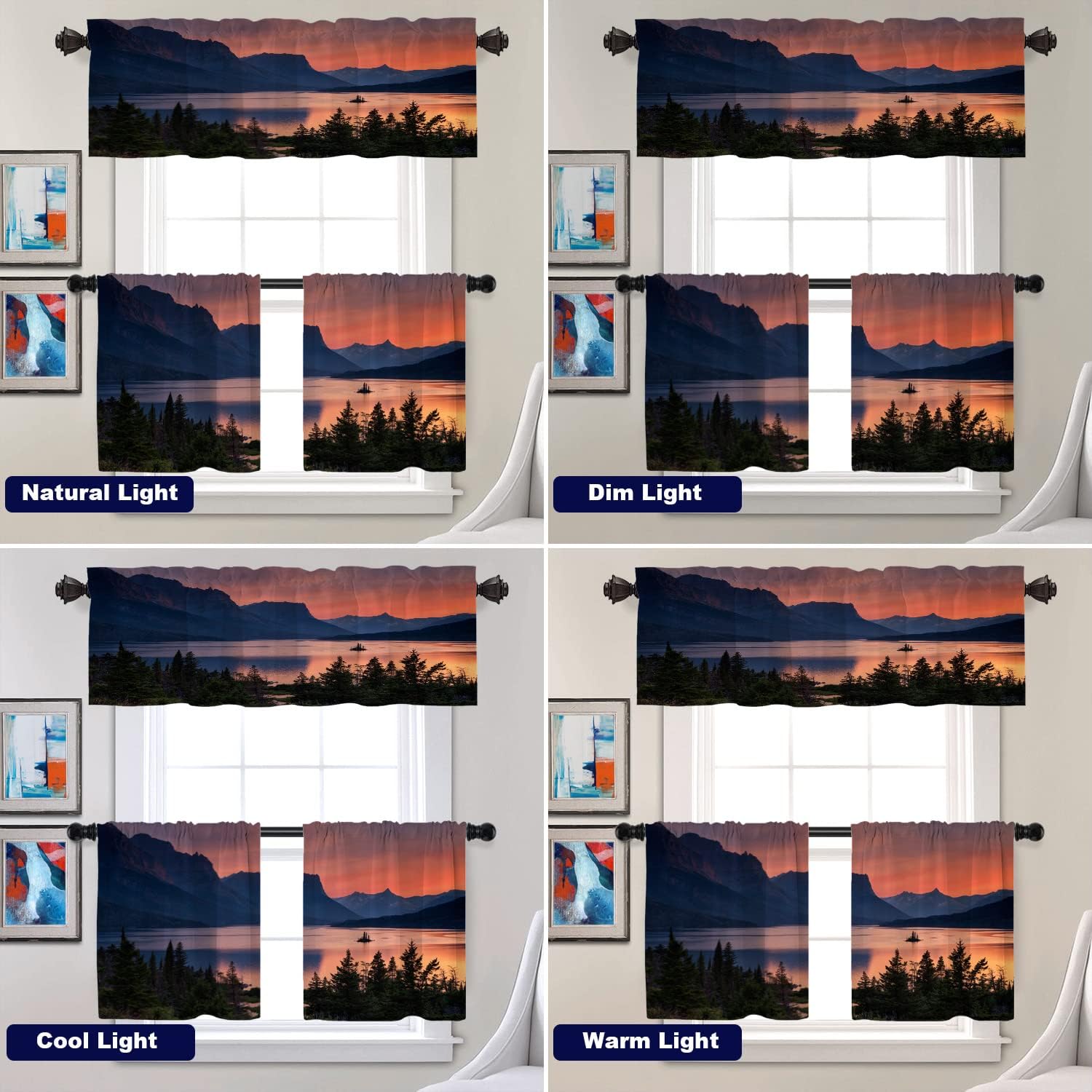 Batmerry Cortinas opacas de poliéster multicapa para sala de estarbaño, 2 unidades de 26 x 24 pulgadas