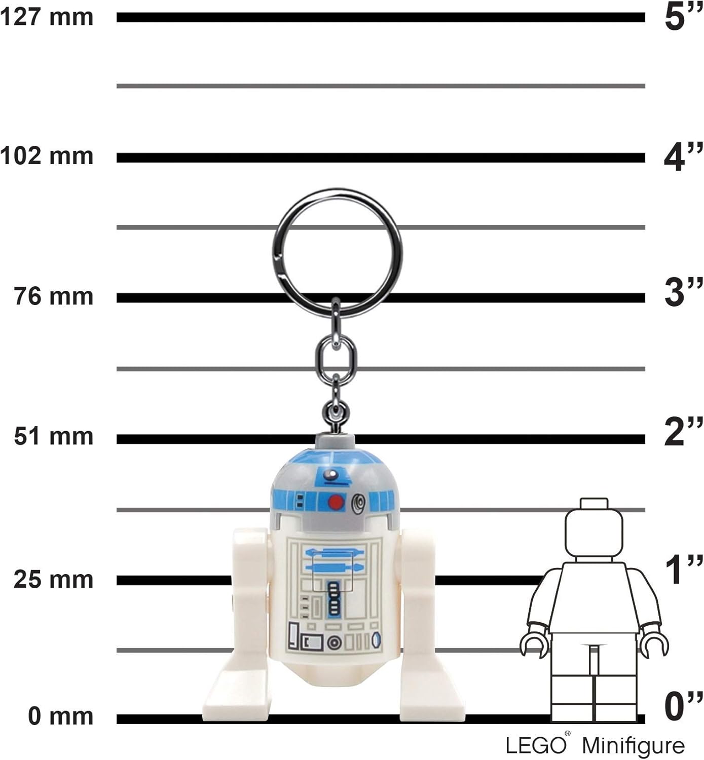 LEGO Star Wars R2-D2 – Paquete navideño – 1 llavero de luz + 1 bolsa de etiqueta de silicona