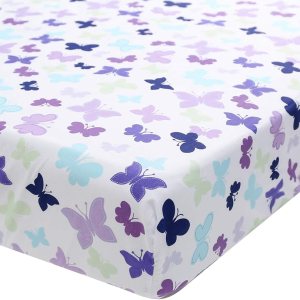 Bordado Púrpura Mariposa Nursery Cuna Hoja Bebé Mariposa Temática Sábana Ajustada Bebé Idea de Regalo Bordado Púrpura Mariposa Nursery Cuna Hoja Bebé Mariposa Temática Sábana Ajustada Bebé Idea de Regalo