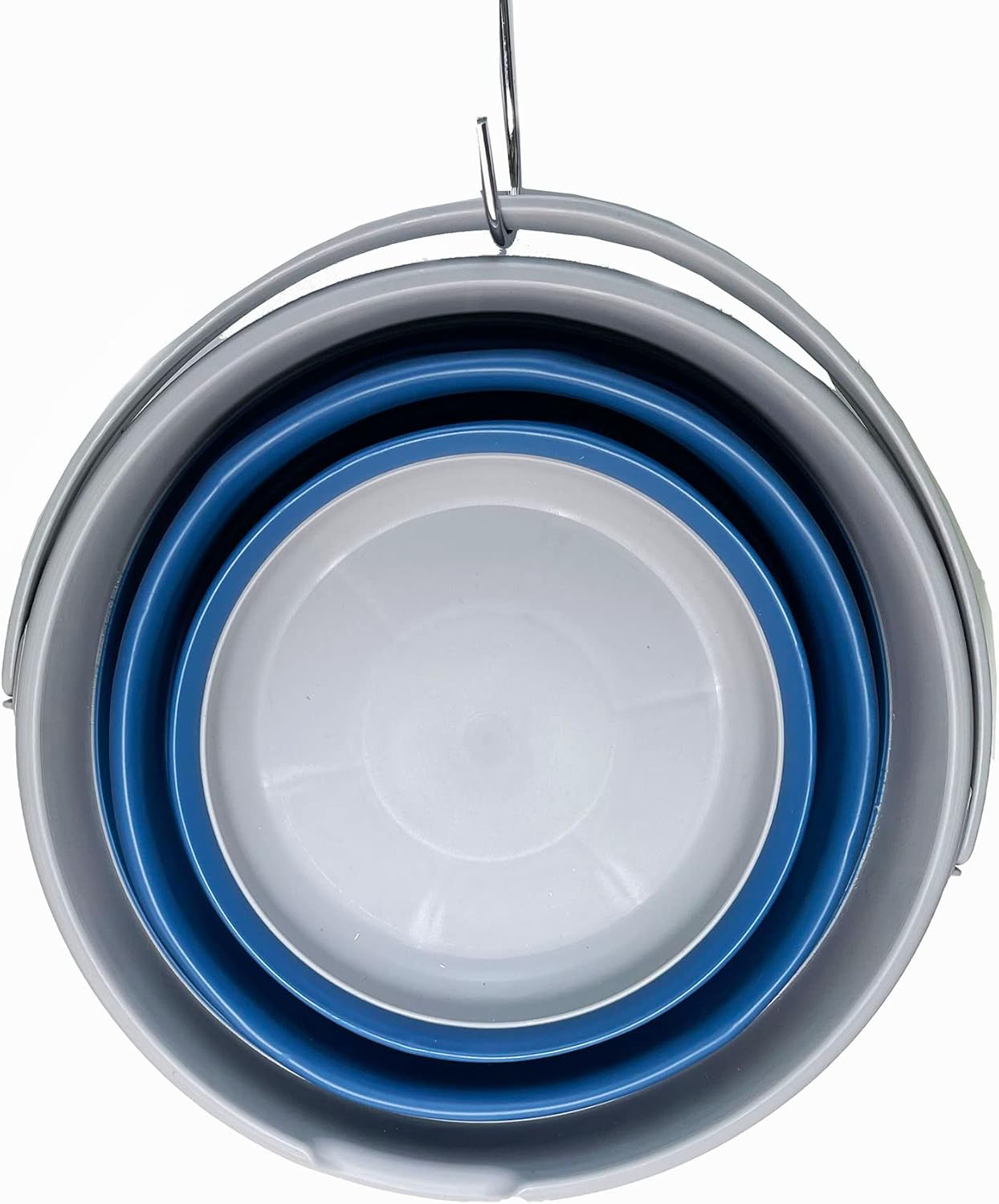 SAMMART Cubo de plástico plegable de 10 L (2.6 galones), bañera redonda plegable con asa, cubo de pesca portátil, cubo de agua, ahorro desplegable