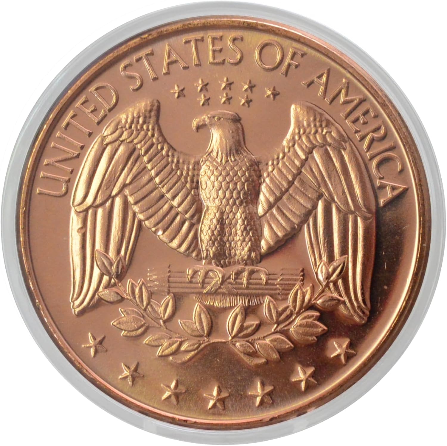 US Quarter Design Moneda de lingotes redondos de cobre .999 puro de 1 oz en cápsula – COA por Heavenly Metals