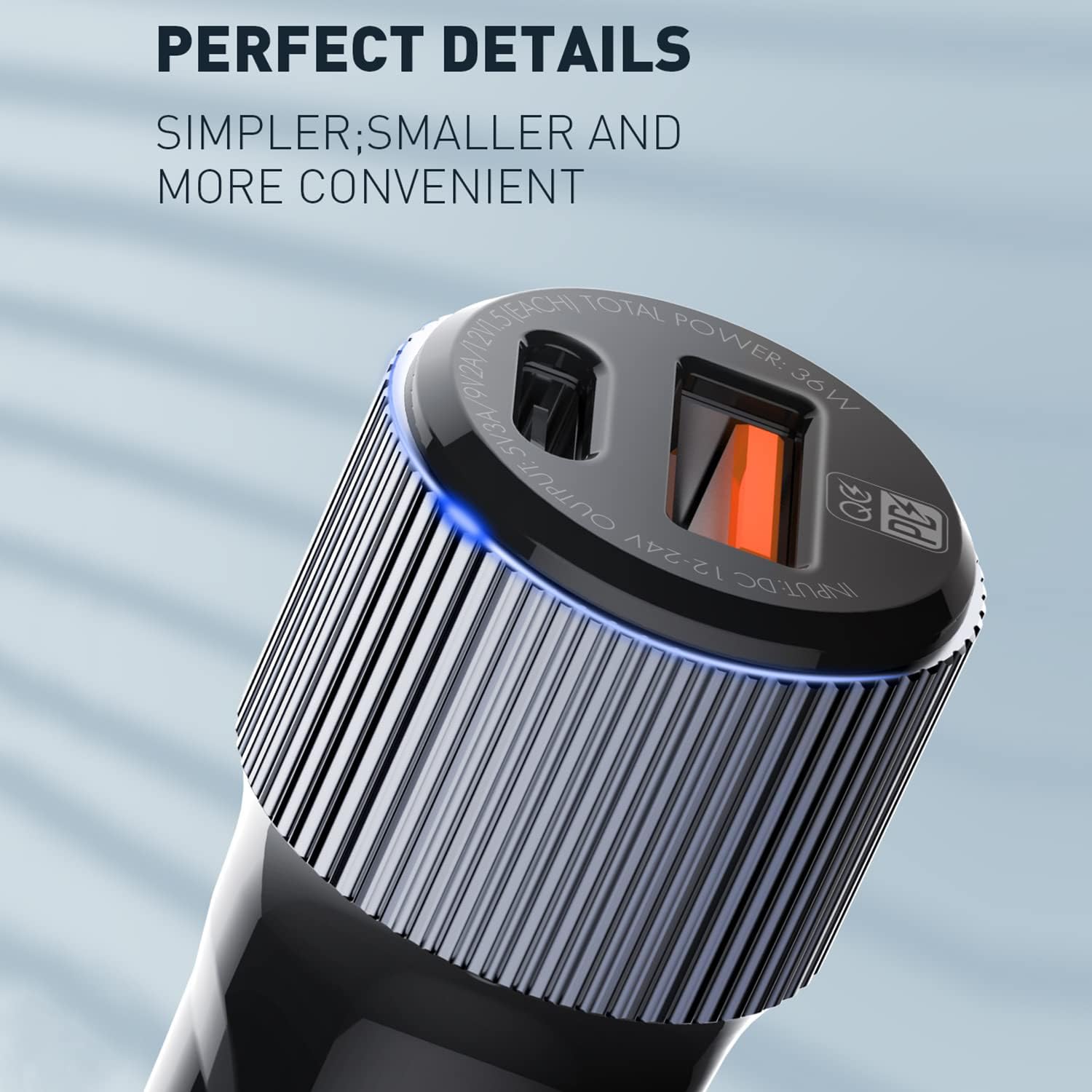 USB C, cargador rápido para automóvil, Qualcomm 3.0 y PD Dual Puertos de carga rápida de calidad premium para smartphones Samsung Galaxy S22 S21