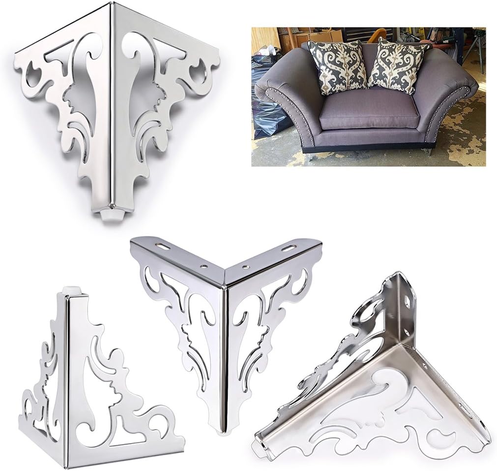 OwnMy 4 patas de metal para muebles, patas modernas para sofá para reparación y restauración de tocador, armario, mesa de té, estantes de encimera,