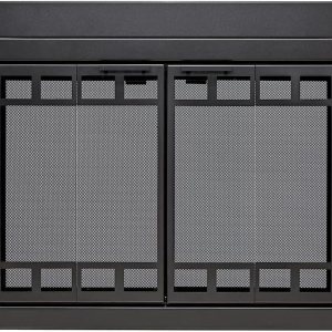 UniFlame – Connor – Puertas de chimenea de estilo bi-fold con vidrio templado ahumado (color negro, tamaño grande – se adapta a la apertura de 36 a UniFlame – Connor – Puertas de chimenea de estilo bi-fold con vidrio templado ahumado (color negro, tamaño grande – se adapta a la apertura de 36 a