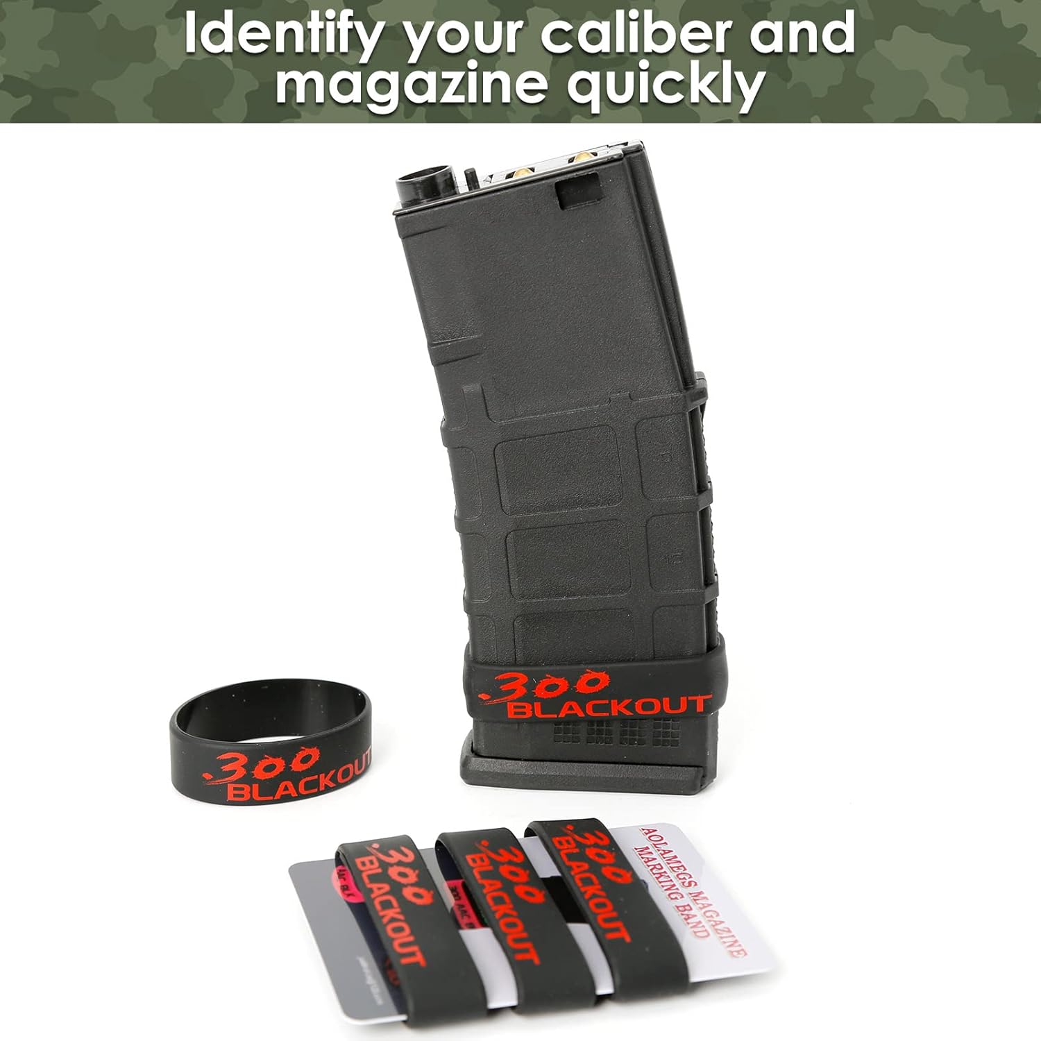 Aolamegs Paquete de 510 bandas para revistas, 5.56 OTAN, 300 apagones, 300 Subsonic, .223 Remington, .308 Winchester, 7.62 x 39, bandas de silicona