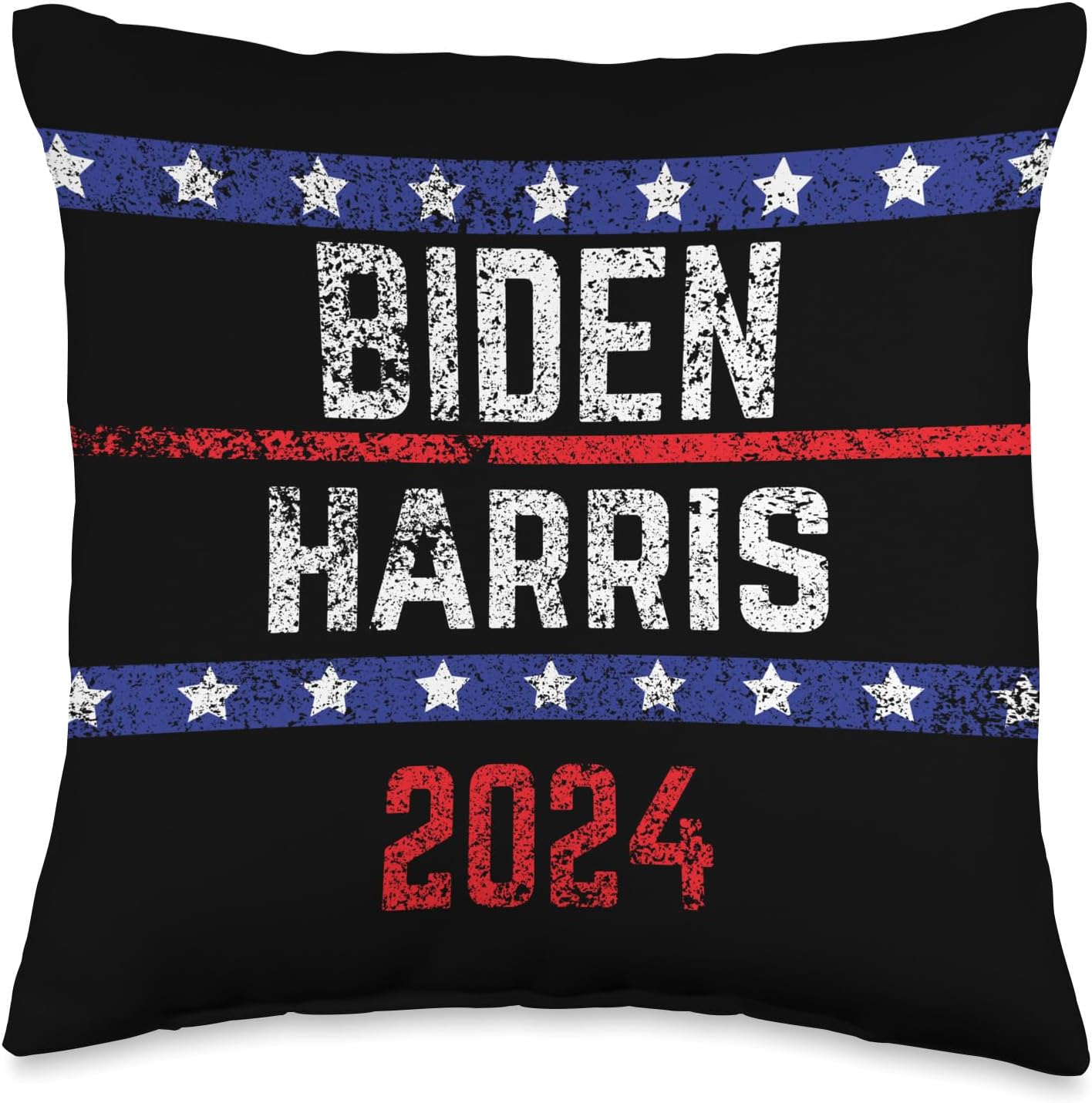 Joe Biden 2024 and Kamala Harris Distressed Retro Throw Pillow, 16×16, Multicolor