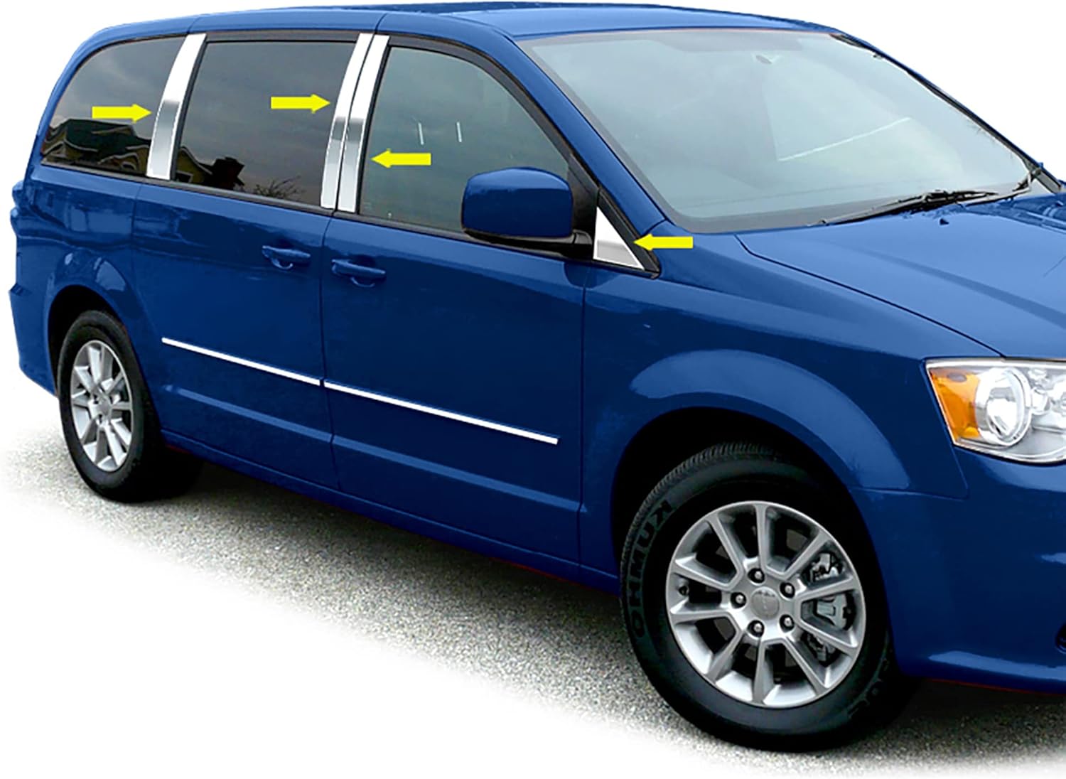 Fabricado en Estados Unidos. Compatible con Dodge Grand Caravan 2008-2015 8 piezas de acero inoxidable cromado