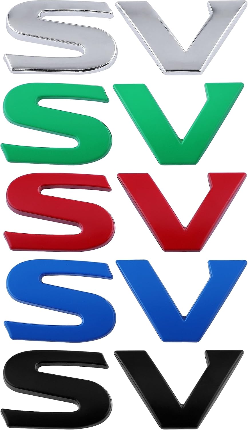 2 calcomanías de metal para automóvil SV 3D elevadas y fuertes, calcomanías adhesivas para automóvil, motocicletas, emblema lateral trasero