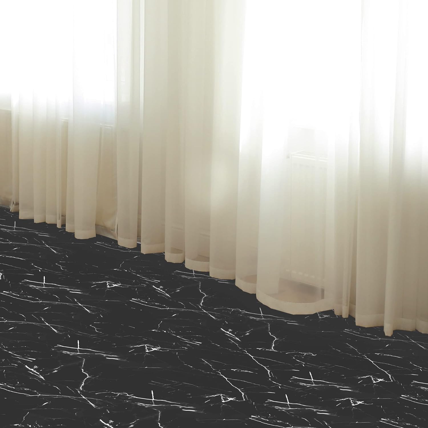 Clásico 40 piezas de tablero rectangular de espuma 3D mármol negro impreso azulejos azulejos patrón patrón autoadhesivo DIY pared escalera