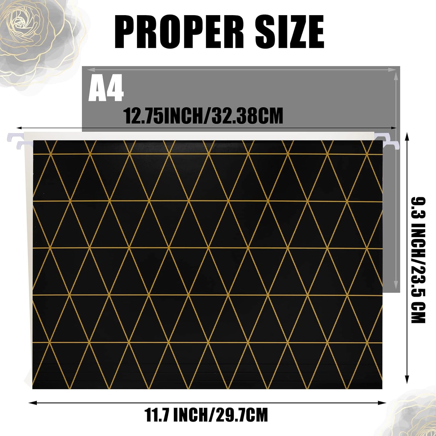 Paquete de 24 carpetas colgantes tamaño carta, pestañas ajustables de corte 15, bonitas carpetas decorativas para suministros de oficina, escuela,