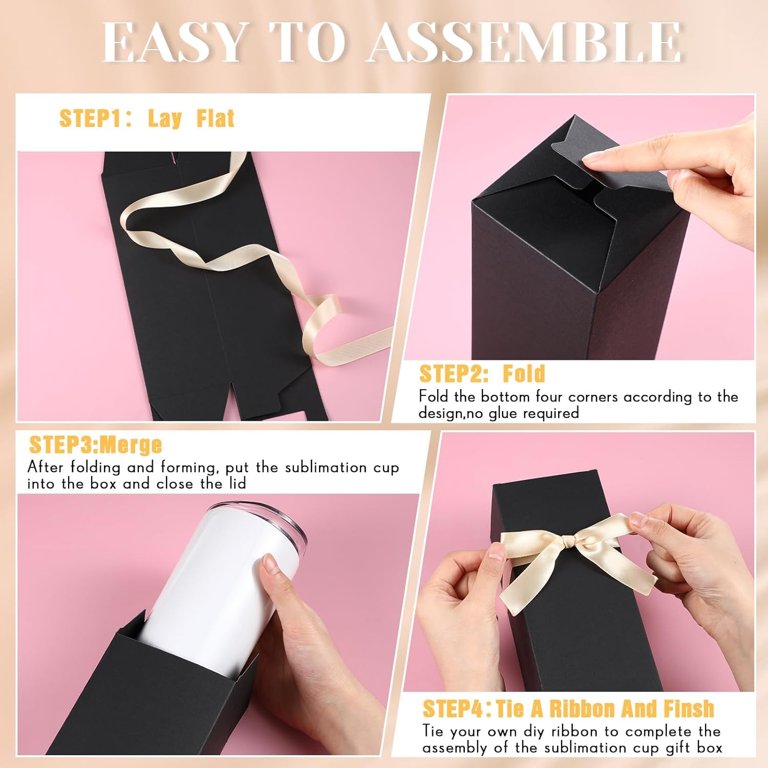 24 cajas de regalo para vasos de sublimación, caja de regalo con cinta para 12 onzas, 20 onzas, 30 onzas, prensa de calor, vasos de sublimación,
