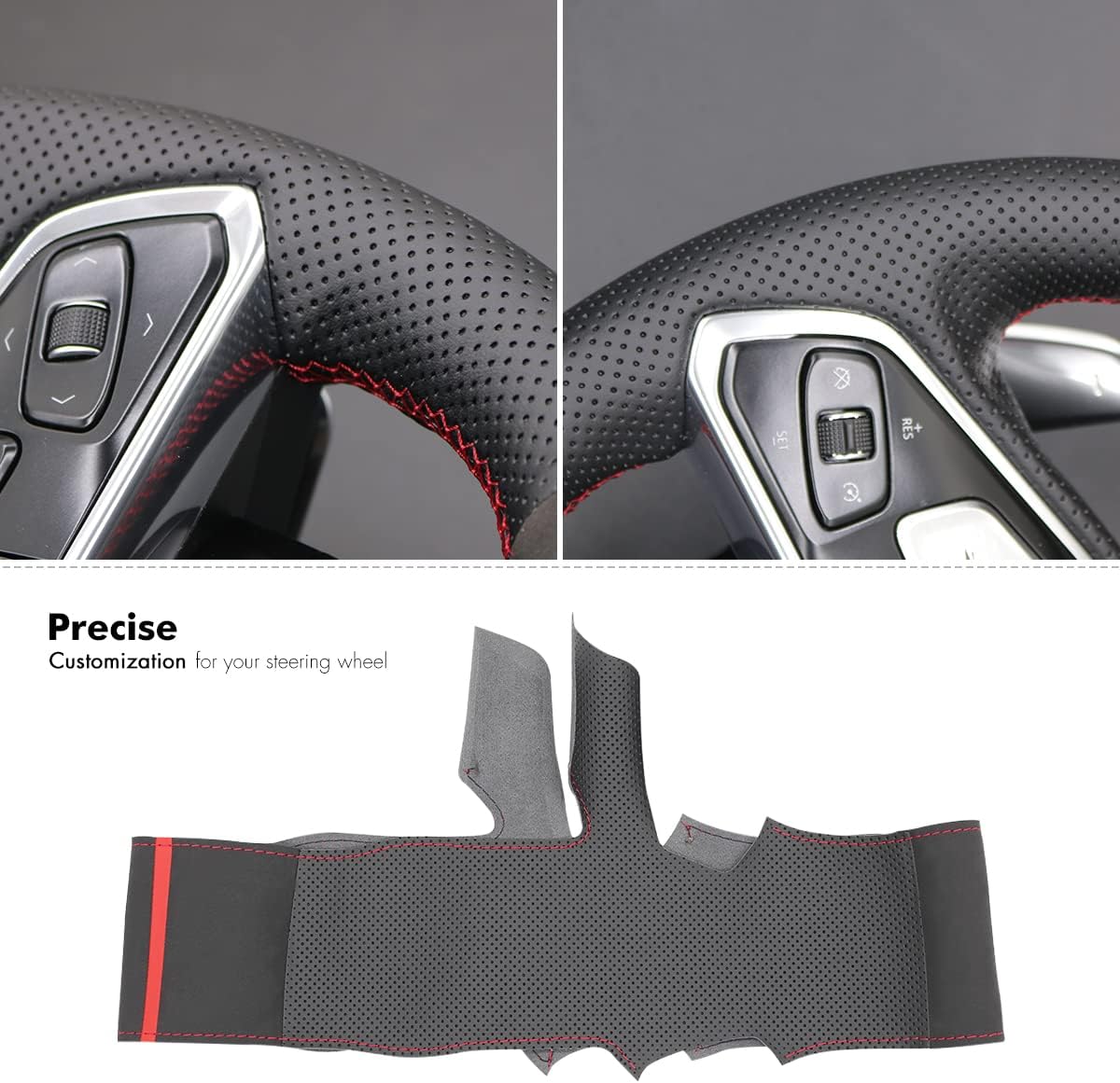 MEWANT Fundas para volante de automóvil para Chevrolet Corvette (C8) 2020-2023 Z06 para Corvette Stingray cosido a mano