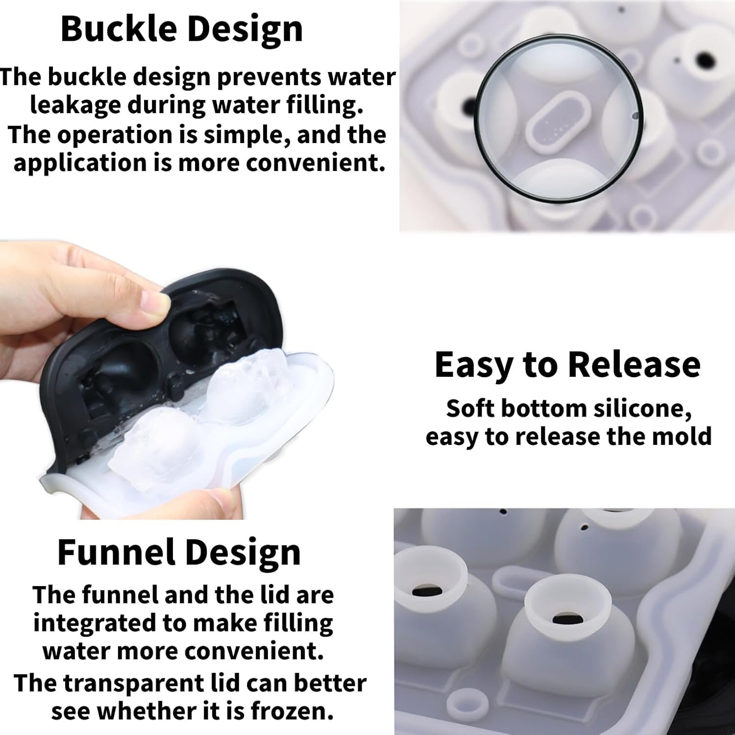 GHappiness Bandeja de silicona para cubitos de hielo, moldes de hielo de calavera con tapa para congelador, máquina de hielo de calavera 3D para