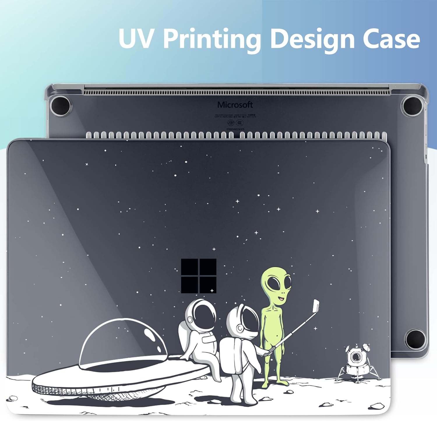 MEEgoodo Funda para portátil Microsoft Surface de 15 pulgadas con reposamanos de metal, funda transparente para 5 4 y 3 generación, carcasa rígida