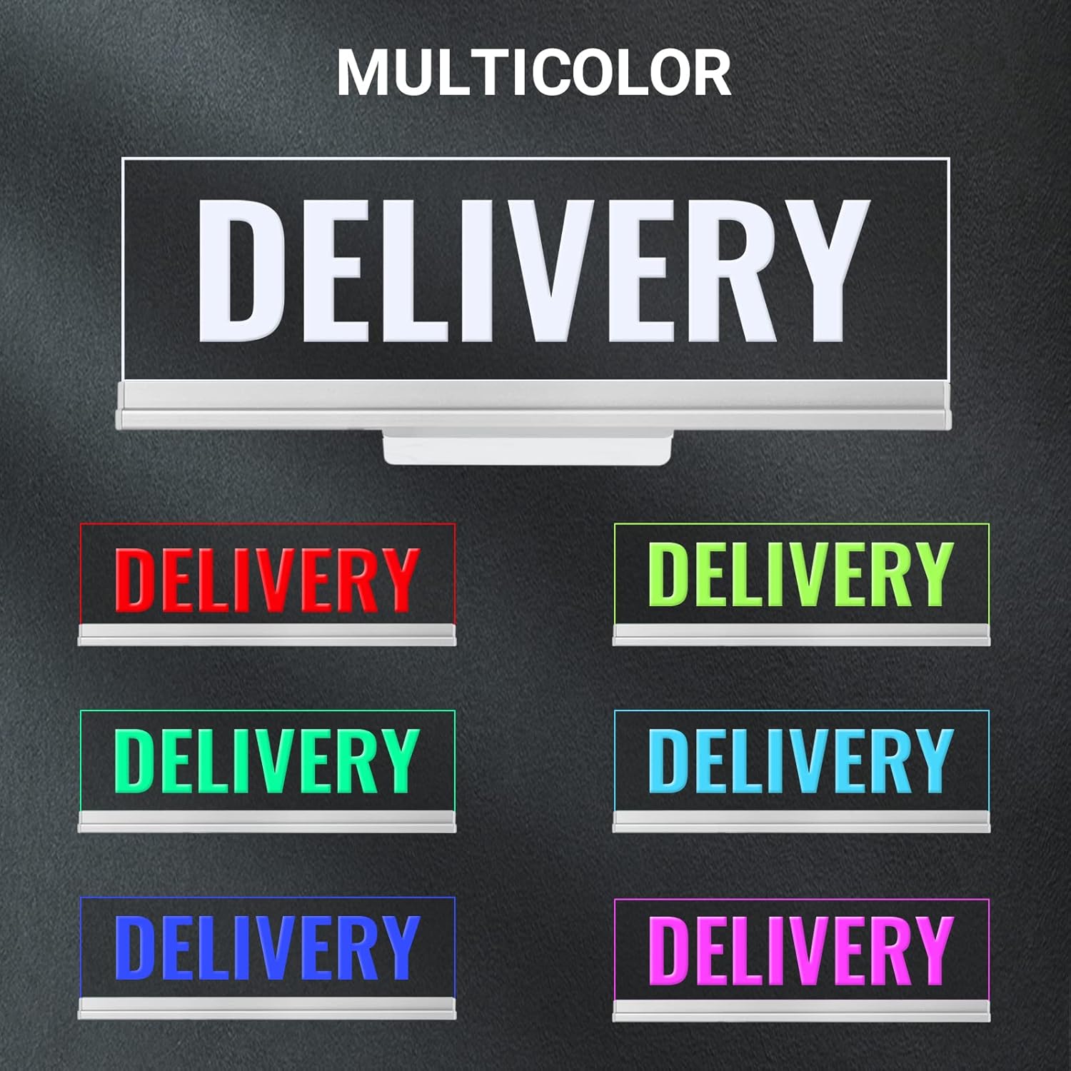 Letrero de luz de entrega para coche que cambia de color alimentado por USB, luces brillantes brillantes para entrega de alimentos, accesorios para