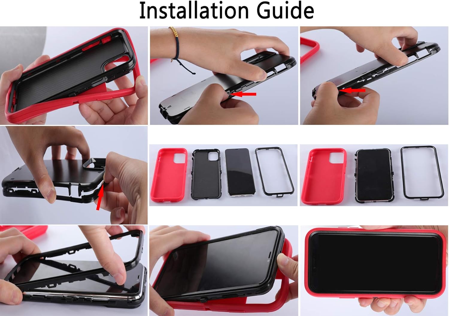 DHCALL Funda para iPhone 13 (6.1 pulgadas), con 2 protectores de pantalla de vidrio templado + 2 protectores de lente de cámara protección contra