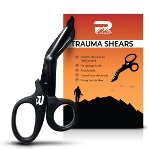 Tijeras de trauma para enfermeras y EMT, cuchillas de acero inoxidable recubiertas de teflón, tijeras resistentes para vendajes y envolturas. Tijeras de trauma para enfermeras y EMT, cuchillas de acero inoxidable recubiertas de teflón, tijeras resistentes para vendajes y envolturas.