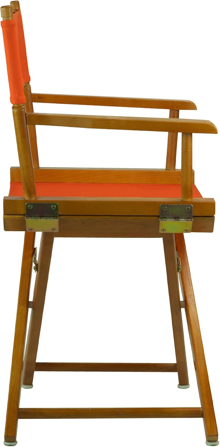 Casual Home – Silla de director de 18.0in, marco de roble miel con lienzo color mandarina