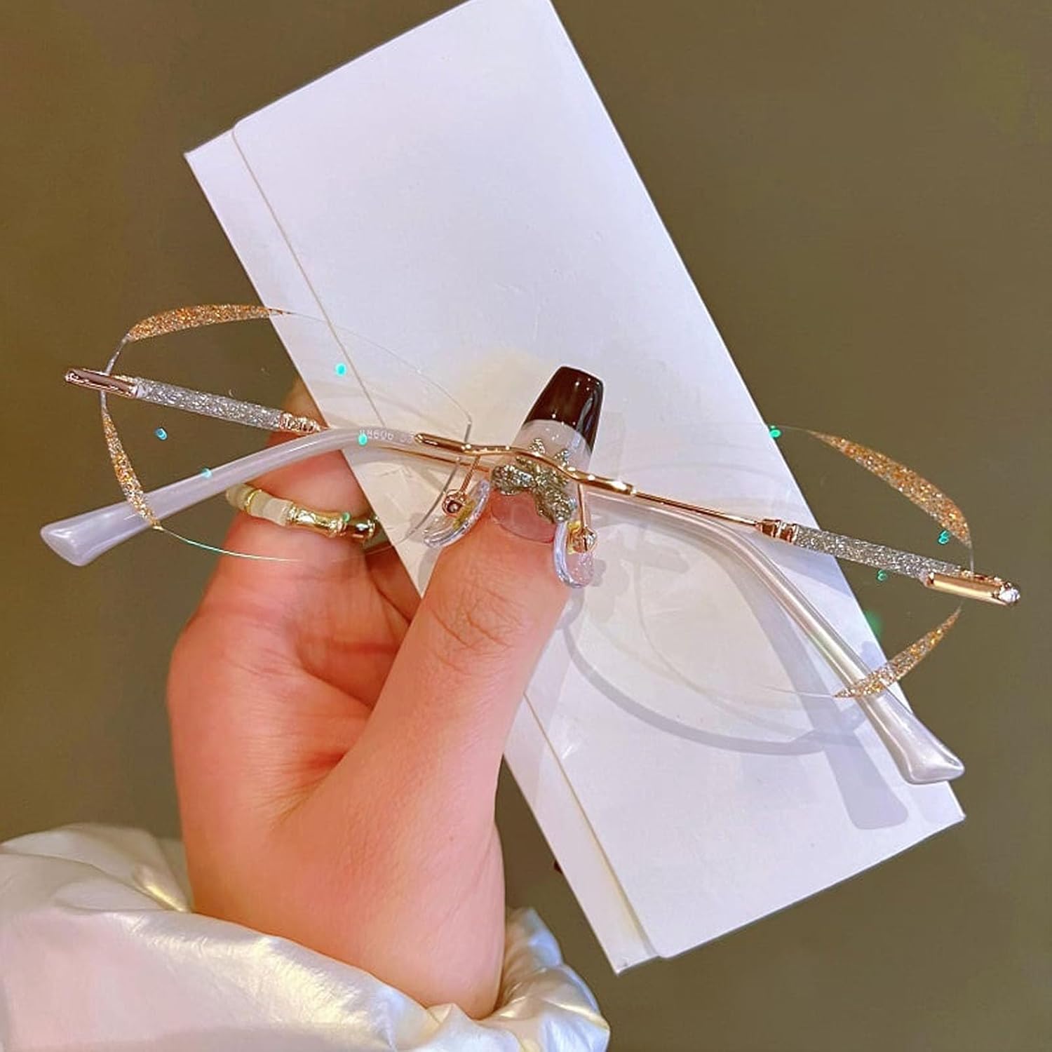 YAMIELO Glassesify – Gafas de lectura para mujer, sin montura de diamante, antiluz azul, ligeras
