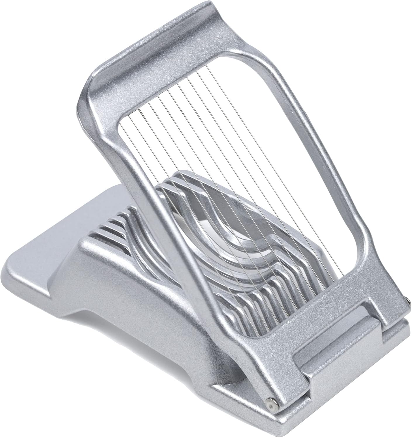 Ortarco Cortador de huevos para huevos duros, cortador de huevos de aleación de aluminio resistente para hongos y fresas