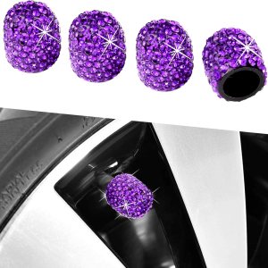 Bling Tapones para válvulas de neumáticos de automóvil, paquete de 4 cubiertas hechas a mano con diamantes de imitación de cristal brillante, tapas Bling Tapones para válvulas de neumáticos de automóvil, paquete de 4 cubiertas hechas a mano con diamantes de imitación de cristal brillante, tapas